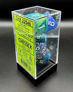 Chessex Dice 22546 Festive Waterlily / white Mega-Hedral 7 Die Set - Picture 1 of 4