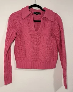 CENTRAL PARK WEST Pullover Damen rosa Pulli V-Ausschnitt Kragen Gr. XS - Bild 1 von 6