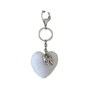 Y2K Style Keychain Silver Bowknot Car Key Chain Bag Decoration - Picture 1 of 8