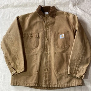 CARHARTT DETROIT J001 Brn blanket lined 125th Anniversary JACKET Made IN USA L - Picture 1 of 18
