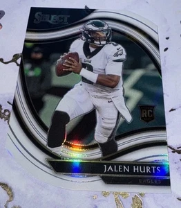2020 SELECT JALEN HURTS FIELD LEVEL DIE-CUT WHITE PRIZM CASE HIT SHORT PRINT RC - Picture 1 of 4