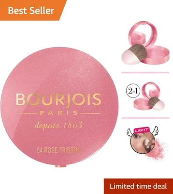 2.5g Rose Frisson Blush - Elegant Matte Powder with Brush & Mirror for Touch-Ups - Image 1 of 4