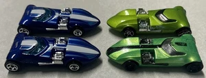 Hot Wheels Twin Mill 1/64 Die-Cast Exotic Car Lot Of 4 Blue/Green Loose - Picture 1 of 6