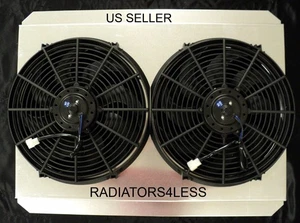 NUEVA FUNDA DE VENTILADOR DE RADIADOR DE ALUMINIO TOTALMENTE CON VENTILADORES DE 14" Ford Truck F-150 1985-1996 - Imagen 1 de 3