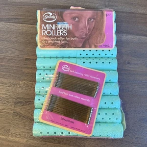 Goody 20 große Haarroller Set Mini-Zähne & 20 Verschlüsse NOS 1973, neu, versiegelt - Bild 1 von 11
