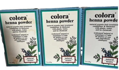3 Pack Colora Henna Powder Natural Organic Hair Color 2 oz Each Natural READ - Image 1 of 2