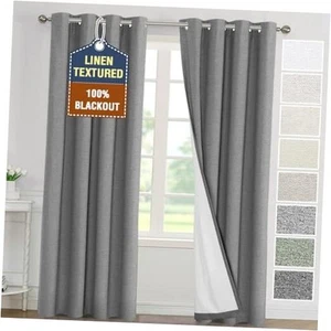 Blackout Curtains 84 inch Length 2 52"W x 84"L (Pack of 2) Heather Mid Grey - Afbeelding 1 van 7