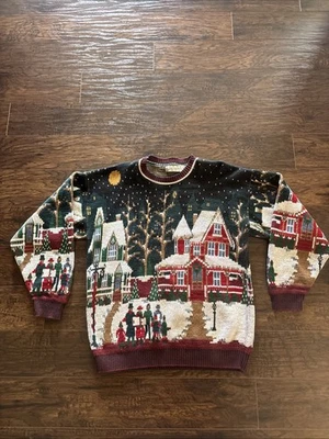Vintage Crossings Christmas Village Scene Sweater Size XL - Image 1 of 4