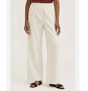 Witchery Linen Cotton Wide Leg Pants Size 12 Pin Stripe - Picture 1 of 8