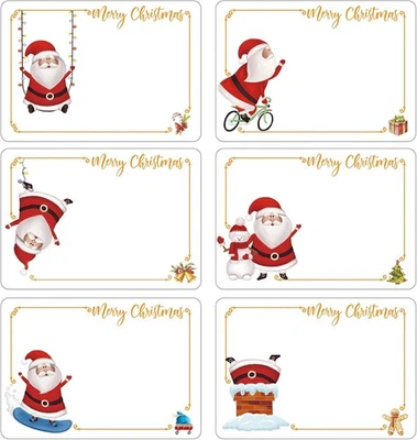 120pcs Christmas Labels Stickers Sticky Gift Tags Self 7x5 cm - Image 1 of 4