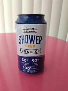 Brodeo Drive Shower Beer Scrub Kit X-Long Exfoliating Towel​ & Wooden Nail Brush - Picture 1 of 4
