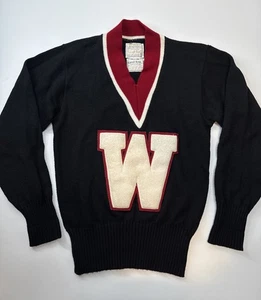 Suéter tejido Letterman vintage de la Universidad de Wisconsin Badgers talla 36 - Imagen 1 de 6