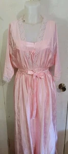 Vintage Ballet NewYork Peignoir Set Sz Small Sweet Pink Floral Lolita Robe/Gown - Picture 1 of 24