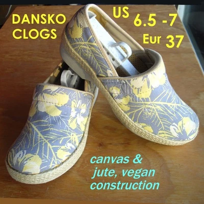 Dansko Women's Victoria Clog Vegan Espadrille_Tahiti Denim Flower Sz 37_US 6.5-7 - Image 1 of 4
