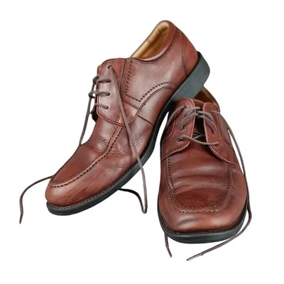 Chaps Mens Leather Dress Shoes Lace Up Oxfords Comfort Brown Size 9M - Image 1 of 4