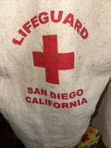 Vintage Lifeguard San Diego California CottonPullover Hoodie Sweatshirt~Size L - Picture 1 of 13