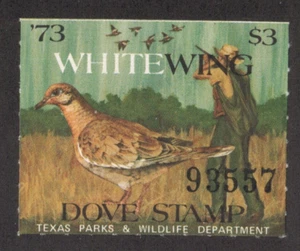 Texas 1973 ARCH#3 White Wing Dove Stamp MNH OG - Picture 1 of 1