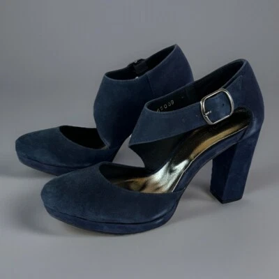 All Black (Brand) Buckle Strap Platform Heel Navy Size EU 36 (US 5.5) New W Box - Image 1 of 4