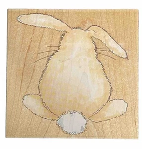 Butterbean Backview Cute Bunny Rabbit Cottontail Easter Symbol Rubber Stamp - Picture 1 of 4