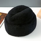 100% Real Sheep Shearing Fur Hat Thicken Winter Warm Cap Fashion Gentle Men