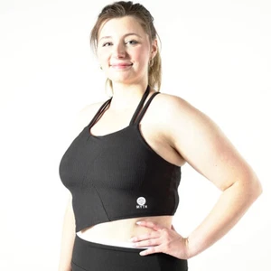 MYTH Women's Yoga Sports Bra Black Colour - Workout, Gym, Fitness Training, S-XL - Picture 1 of 6