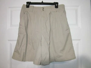 VINTAGE UNION MADE USA LIZ SPORT CLASSIC TAN CHINO SHORTS, MISSES SIZE 14 # 558 - Picture 1 of 8