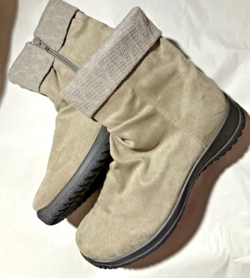 Drew Woman Kalm 19100 Suede Boots Booties Zip Size 9 Wide - Image 1 of 4