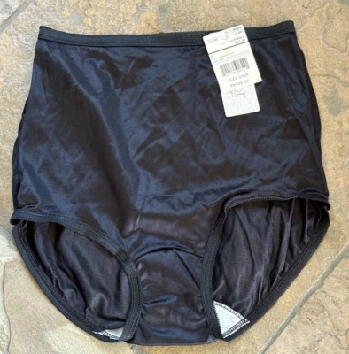 JCPENNEY ADONNA  Small  Black Hi Shine SATIN Panties  #1400 NWT VINTAGE - Image 1 of 4