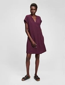 Damen Gap Kleid XXL Lila V-Ausschnitt Kurzarm - Bild 1 von 9