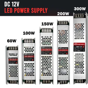 Controlador LED Transformador Ultra Delgado AC 240V a DC12V Fuente de Alimentación para Tira LED Reino Unido - Imagen 1 de 12