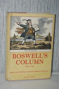 Boswell Column 1777 -1783 - The London Magazine - William Kimber - 1st ed HB/DJ - Bild 1 von 6