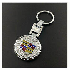 For Cadillac Car Keychain Keyring Emblem Logo Crystal Metal Auto Accessories
