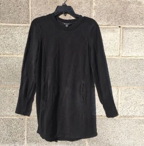Athleta Black Balance Sweatshirt Athleisure Travel Dress Tencel Pockets Size XXS - Picture 1 of 12