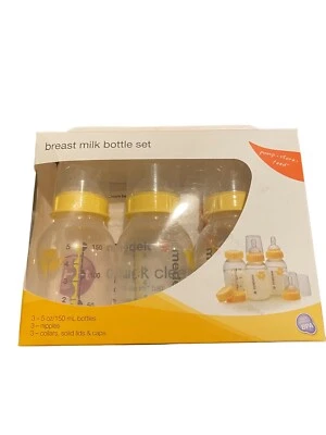 Juego de 3 biberones de leche materna Medela pezón de flujo lento de 0-4 meses + 1 bolsa de limpieza rápida Foto 1 de 4