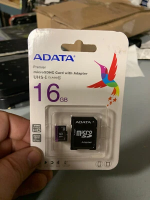 ADATA 16GB microSDHC Class 10 Memory Card with Adaptor - Image 1 of 4
