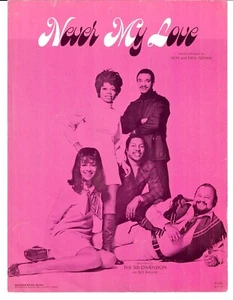 1967 THE FIFTH DIMENSION Sheet Music NEVER MY LOVE Don & Dick Addrisi - Picture 1 of 5