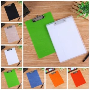 A4 Clear Clipboard Clip Board Clamp File Holder Clear Pocket School Stationery - Picture 1 of 21