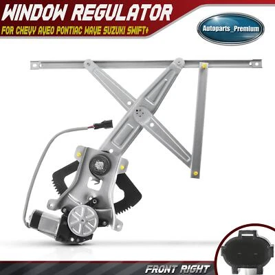 Regulador de ventana con motor para Chevy Aveo Pontiac Wave G5 Suzuki pasajero delantero Foto 1 de 4