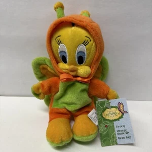 1999 Warner Brothers Tweety’s Enchanted Garden orangefarbener Schmetterling Plüsch 9 Zoll - Bild 1 von 8