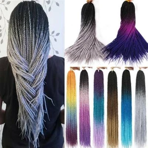 24 Inch Senegalese Twist Havana Braids Hair Extensions Afro Braiding Grey Ombre - Picture 1 of 24