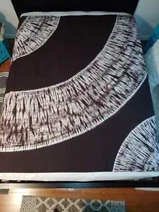 Pottery Barn Teen Batik braun & weiß Baumwolle Perkal Duschvorhang 72x73" - Bild 1 von 6