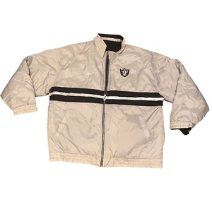 NFL Reebok Raiders Mens Jacket size XL Gray Black Reversible Lined - Picture 1 of 7