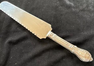 Vintage Crown Sterling Handle With Stainless Serrated Cake Pie Knife - Picture 1 of 5