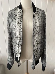 Wayne Cooper Leopard Print Bomber Jacket, Size M - Picture 1 of 5