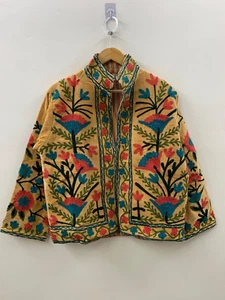 Suzani Velvet Embroidery Short Jacket | Outerwear Gypsy Jacket | Gift for Her - Picture 1 of 4