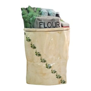 Grocery Paper Bag Ceramic Canister X Large Flour Ivy Vtg 1980s - Picture 1 of 16