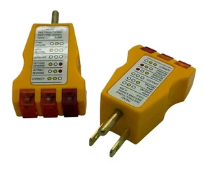 2 Receptacle Tester Receptacle Outlet Tester 120-125 Volt. - Picture 1 of 2