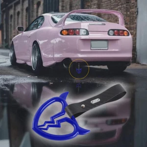 Blue Devil Broken Heart JDM Ring Tsurikawa Subway Car Handle Strap -Carbon PVC 1 - Picture 1 of 6