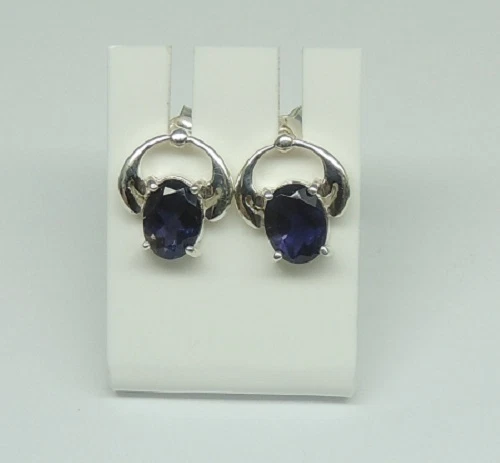 2,2 Carati Moderno Iolite Orecchini, 925 Argento, Wassersaphir. Luchssaphir - Immagine 1 di 1