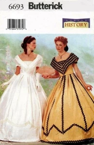 Historisches Bürgerkrieg Kleid Kostüm Schnittmuster Größe 6-16 Butterick 6693 OOP - Bild 1 von 3